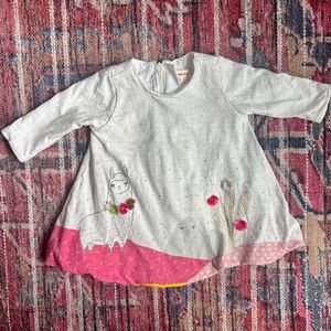 Catmini 1 month Long Sleeve Llama Dress